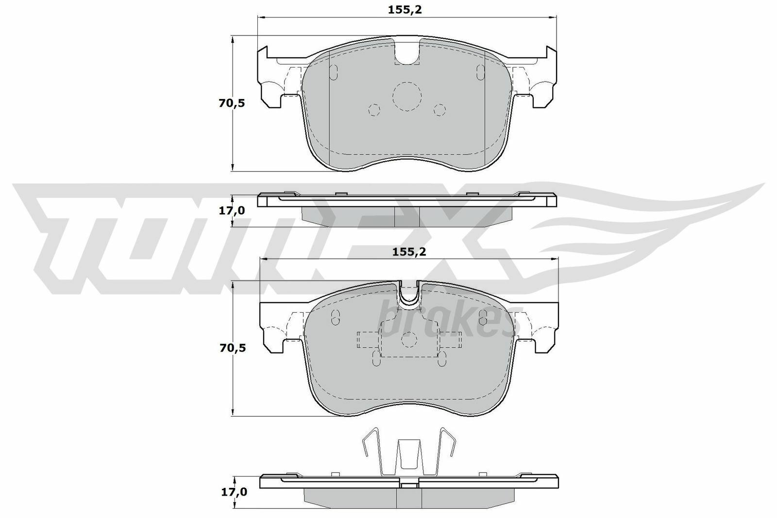 Sada brzdových destiček, kotoučová brzda TOMEX Brakes